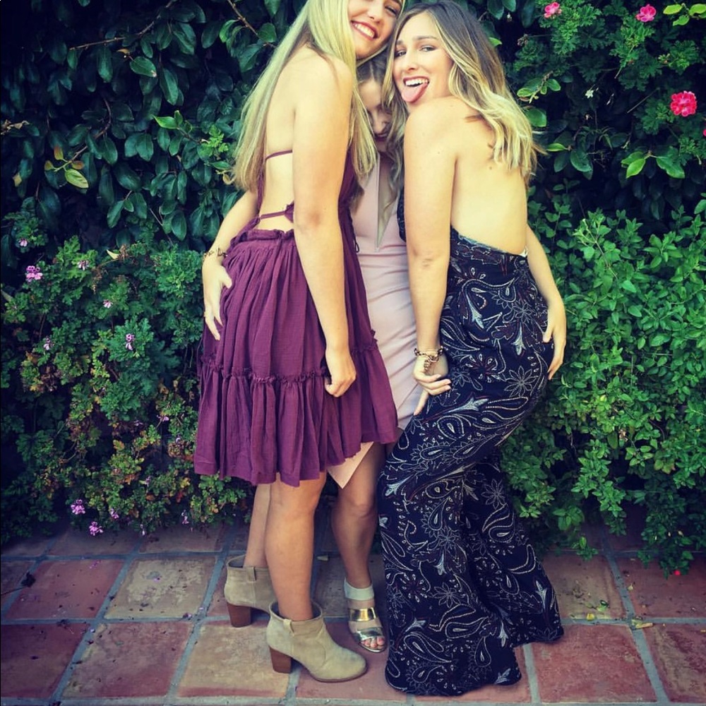 Open back halter ASTR jumpsuit